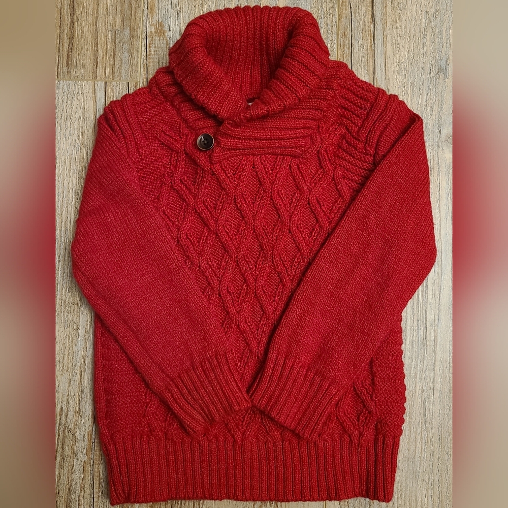 Toddler Size 2T Knit Cable Knit Sweater Red Cat And Jack Christmas